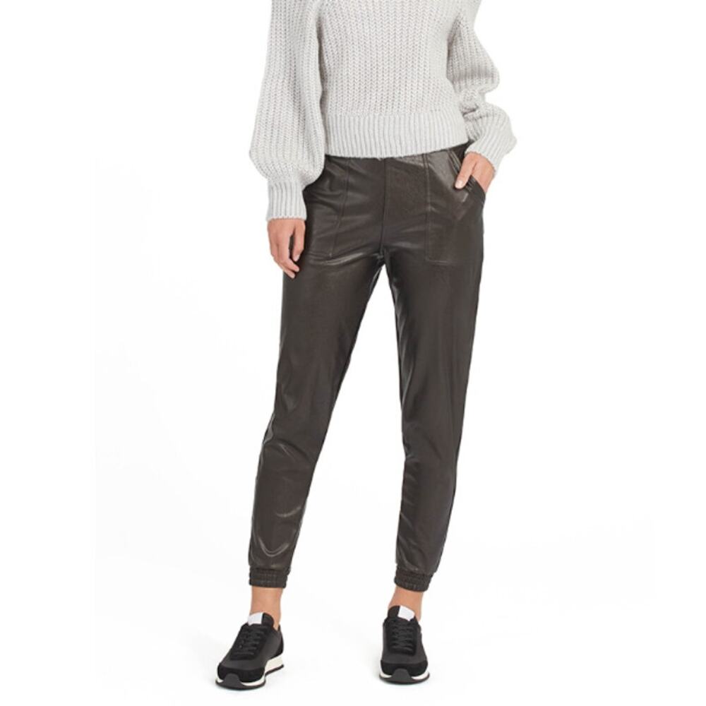 Spanx Leather-Like Joggers Faux Leather Jogger Black Small